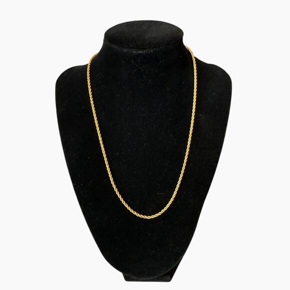 Givenchy Vintage‎ Gold Rope Chain*24K Gold plating*Necklace* Velvet Gift Box - Picture 1 of 4